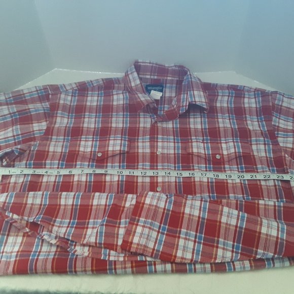 Wrangler XL Western Ranch Rodeo Cowboy Pearl Snap Short Sleeve Shirt - Picture 6 of 9